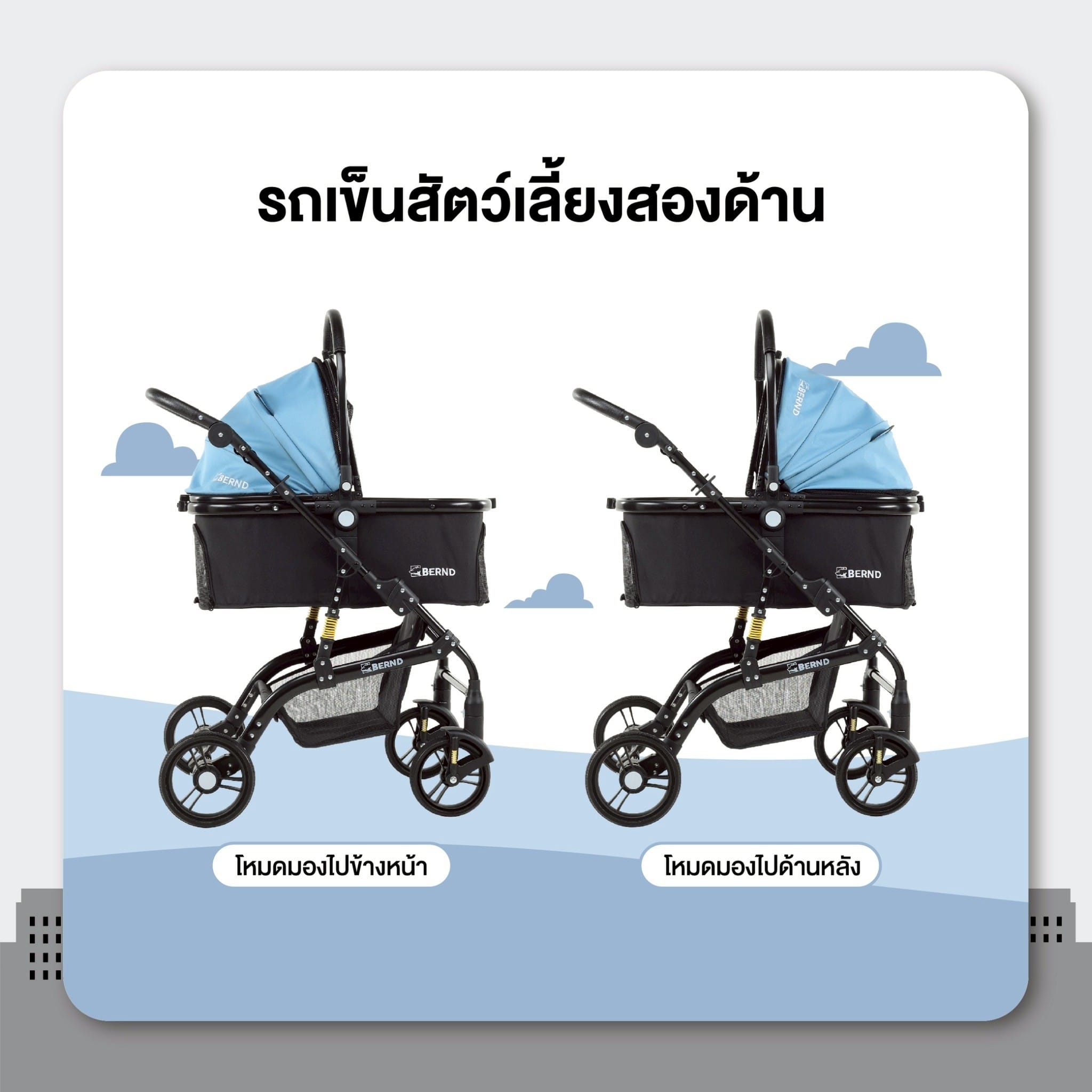 รถเข็นสำหรับสัตว์เลี้ยงแบบ 3 IN1 BERND รุ่น LUNA PET-SACRAMENTO GREEN_3